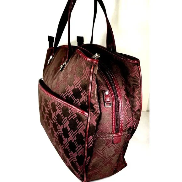 Tumi Womens Signature Maroon Burgundy Multi Compartment Laptop Briefcase Bag